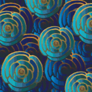 Blue Stained Glass Flowers